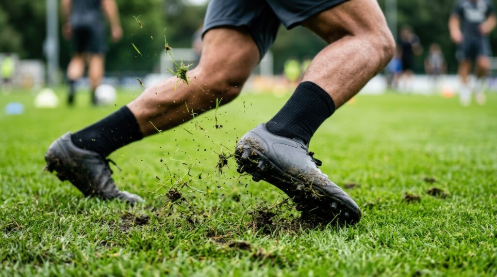 Athlete sprinting during sports activity