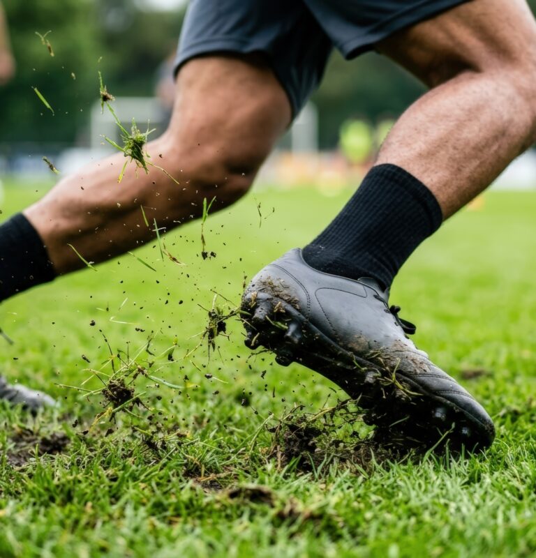 Athlete sprinting during sports activity