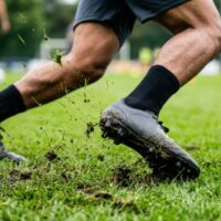 Athlete sprinting during sports activity