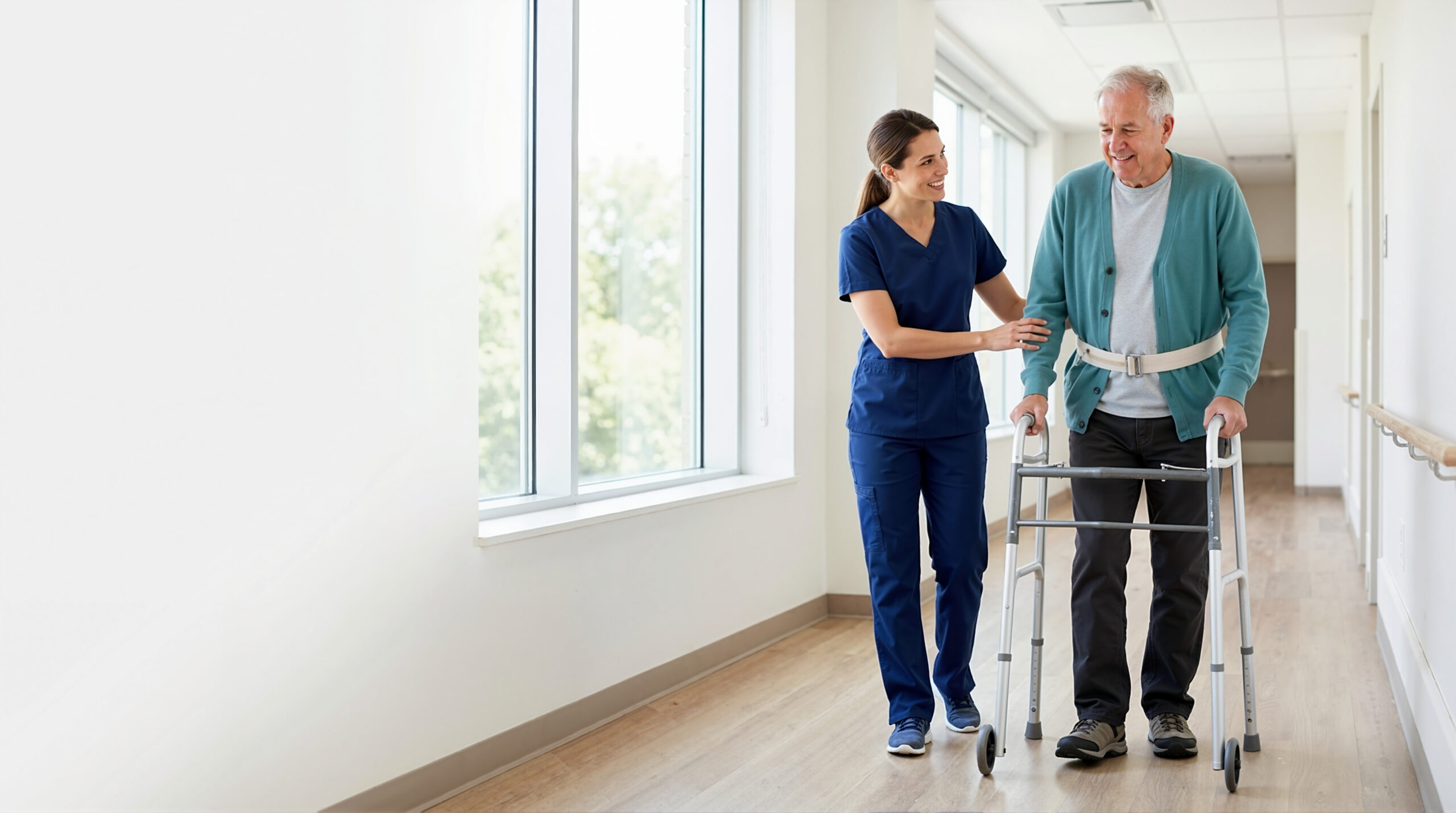 Patient participating in physical therapy after an injury