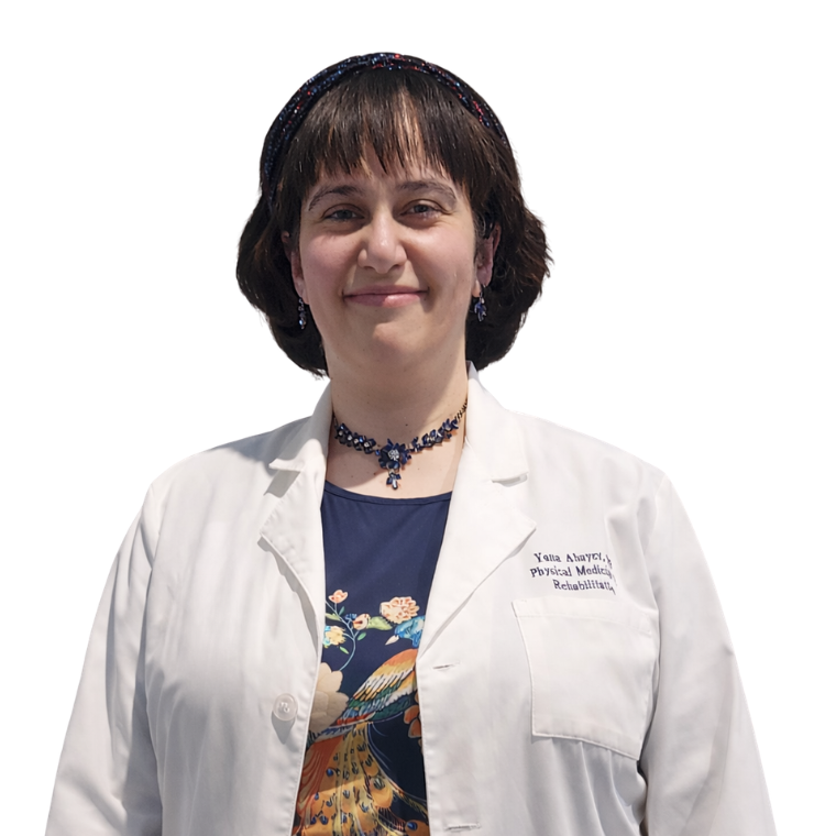 A professional headshot of Dr. Yana Abayev, a board-certified physiatrist for injury care.
