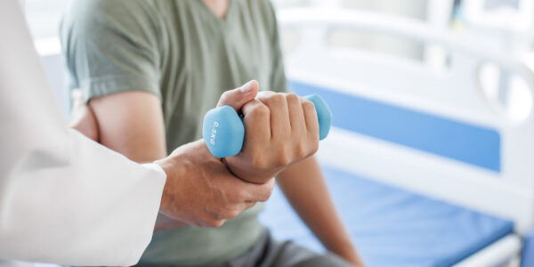 Patient attending nearby physical therapy appointment in Suffolk County