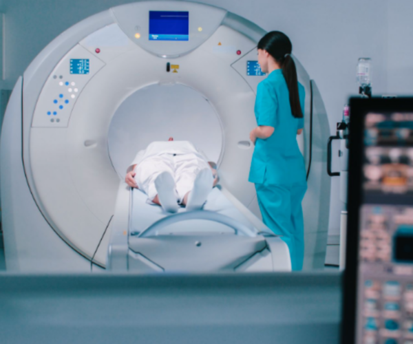 MRI 1 Patient undergoing MRI scan during musculoskeletal injury imaging evaluation